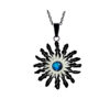 Colgante Eguzkilore Laztanak Negro con Circonita Azul