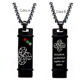 Placa Lauburu Reversible Ikurriña Acero Negro