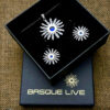 Set Eguzkilore Laztanak 30 mm Negro Circón Azul con Pendientes 20 mm - Imagen 2