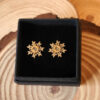 Pendientes Eguzkilore 12mm acero dorado - Imagen 2