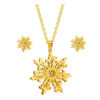 Set Eguzkilore Altzairua Bakarrik Acero Dorado y Pendientes 12mm