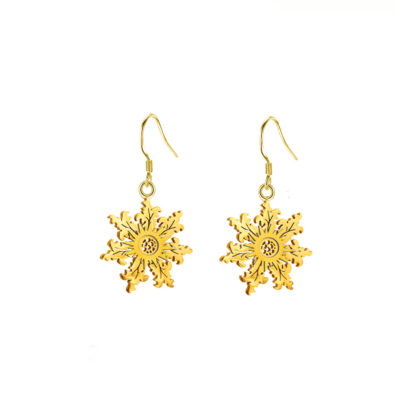 Eguzkilore Altzairua Bakarrik Acero Dorado + Pendientes - Imagen 8