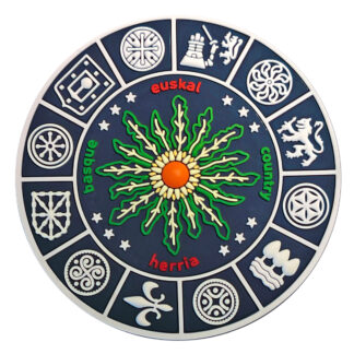 Parche Eguzkilore escudos Euskal Herria 70mm azul
