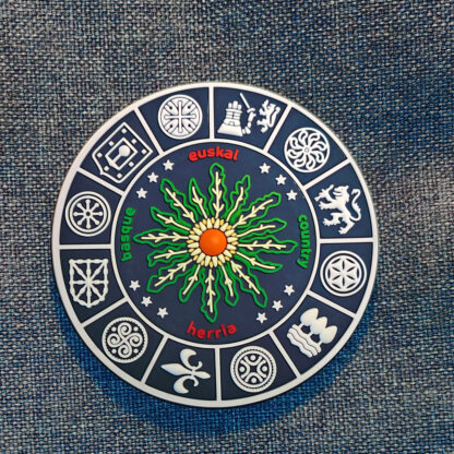 Parche Eguzkilore escudos Euskal Herria 70mm azul - Imagen 2