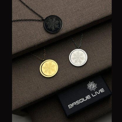 Talismán giratorio Lauburu Eguzkilore 22mm dorado - Imagen 4