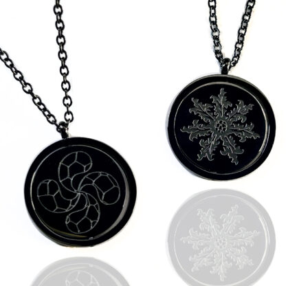 Talismán giratorio Lauburu Eguzkilore 22mm ac. negro - Imagen 3