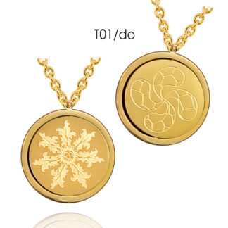 Talismán giratorio Lauburu Eguzkilore 22mm dorado