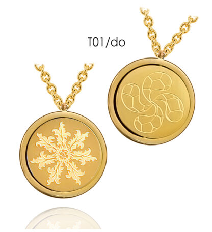 Talismán giratorio Lauburu Eguzkilore 22mm dorado