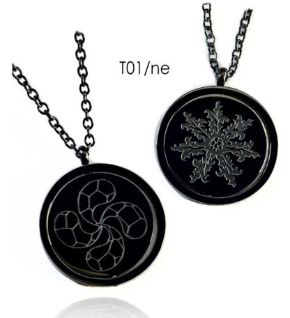 Talismán giratorio Lauburu Eguzkilore 22mm ac. negro