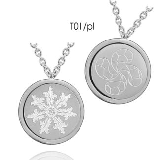 Talismán giratorio Lauburu Eguzkilore 22mm plateado