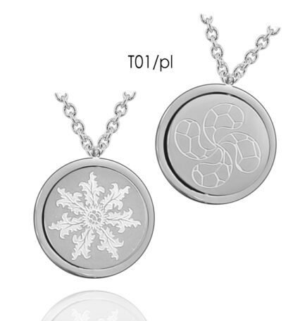 Talismán giratorio Lauburu Eguzkilore 22mm plateado
