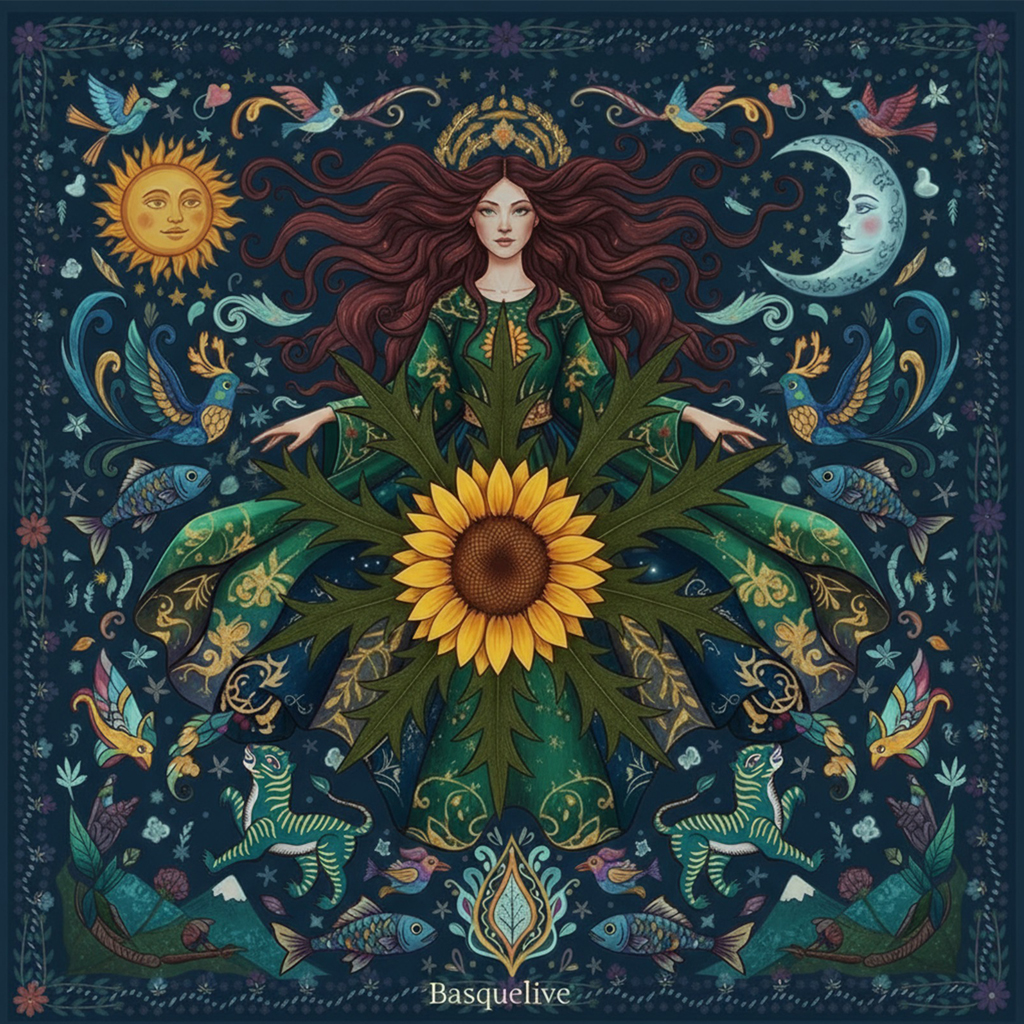 Foulard Diosa Mari 70cm Basque Live - Ilun