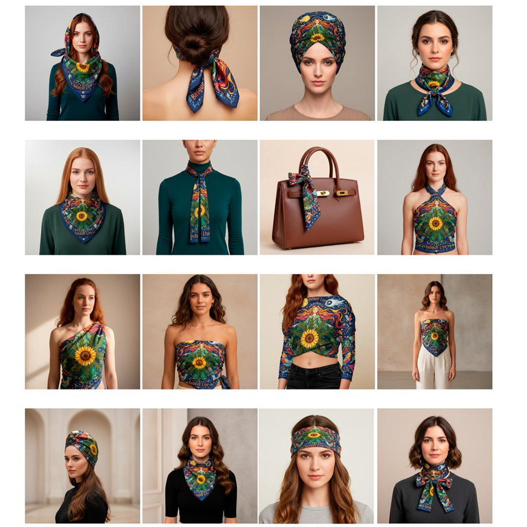 Foulard Diosa Mari 70cm Basque Live - Gaua - Imagen 6