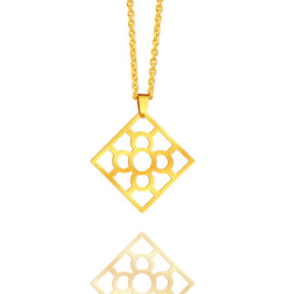 Colgante Baldosa Solo Acero Dorado