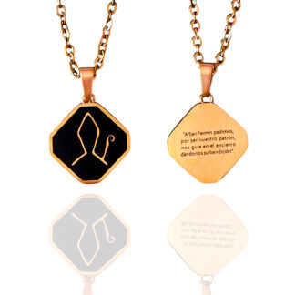 Colgante San Fermín 17mm acero dorado